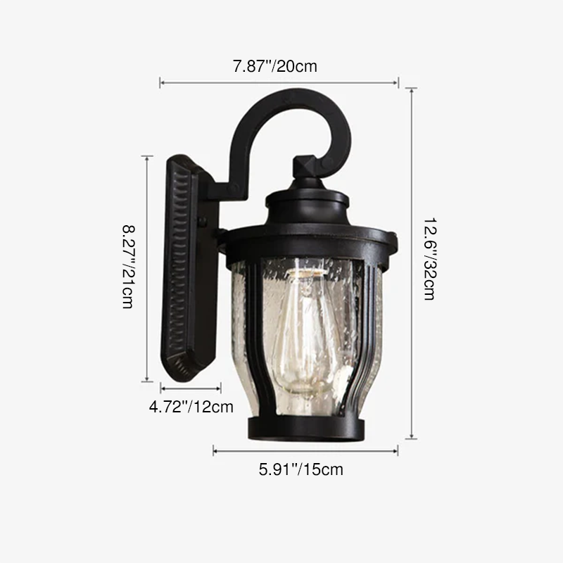 Rain Column Jar Outdoor Waterproof 1-Light Wall Sconce Lamp
