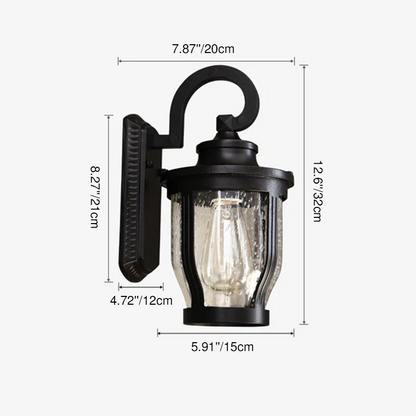 Rain Column Jar Outdoor Waterproof 1-Light Wall Sconce Lamp