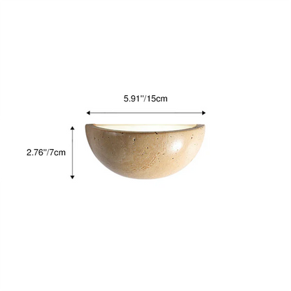 Japanese Travertine Half Circle 1-Light Wall Sconce Lamp