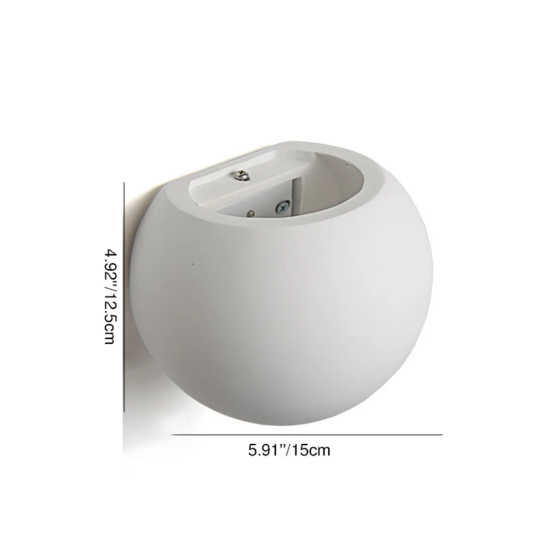 Round Drum Up and Down Gypsum 1-Light Wall Sconce Lamp