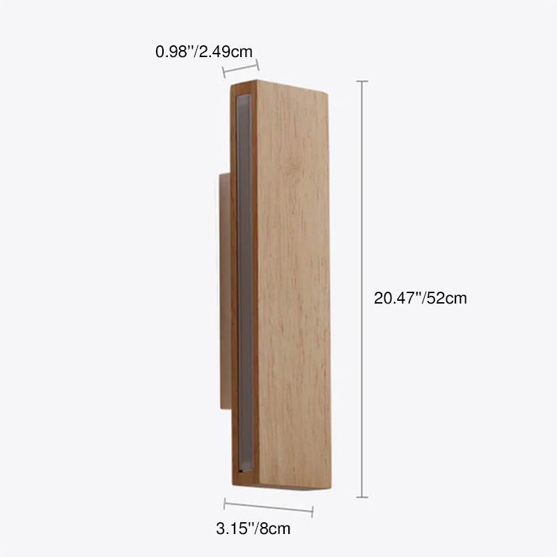 Log Flat Rotatable Solid Wood Acrylic LED Wall Sconce Lamp