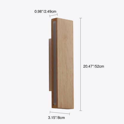 Log Flat Rotatable Solid Wood Acrylic LED Wall Sconce Lamp