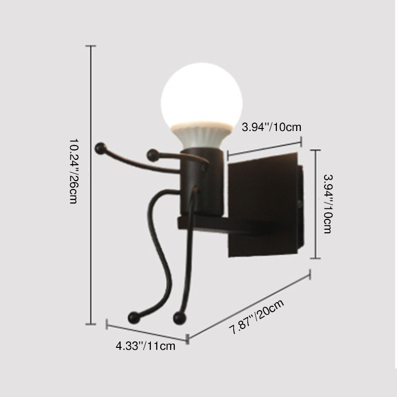 Creative Art Villain Iron 1-Light Wall Sconce Lamp