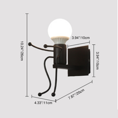 Creative Art Villain Iron 1-Light Wall Sconce Lamp