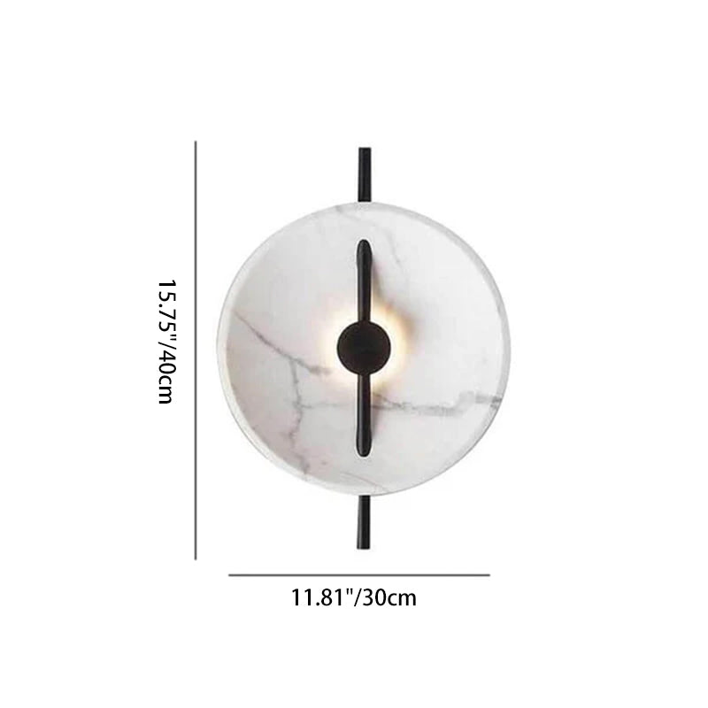 Minimalist Resin Marble Round LED Wall Sconce Lamp