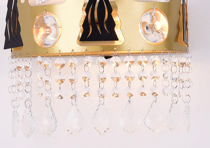 Light Shape Crystal Wrought Iron 1-Light Wall Sconce Lamp