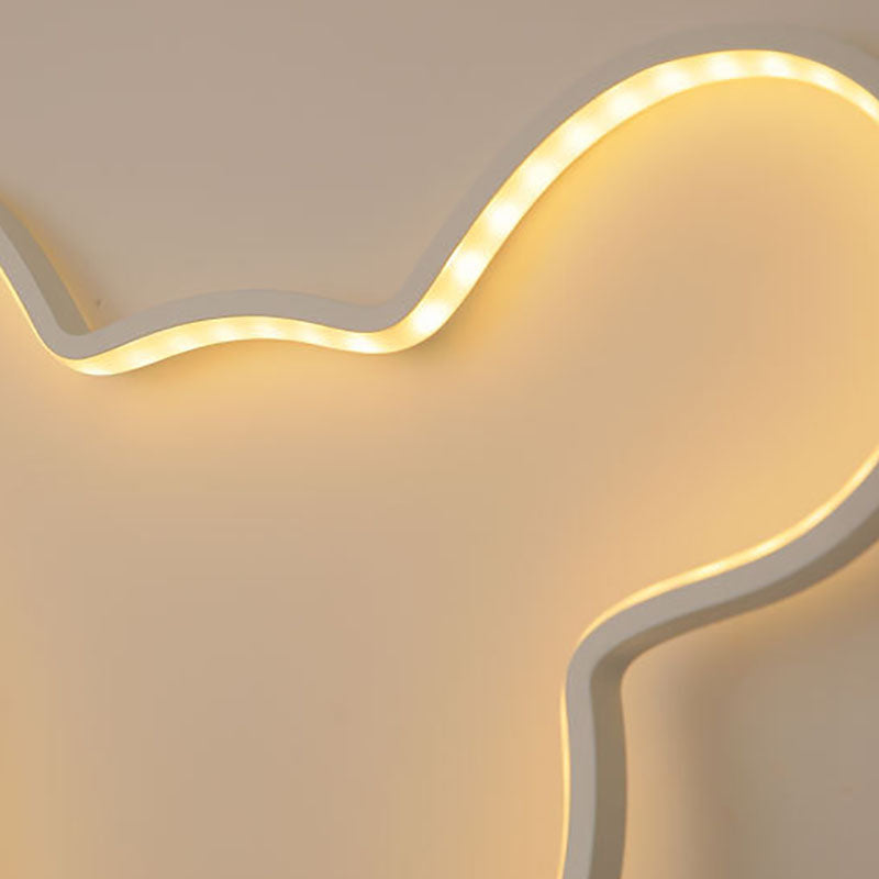 Cartoon Mouse Strip Aluminum Silicone LED Wall Sconce Lamp