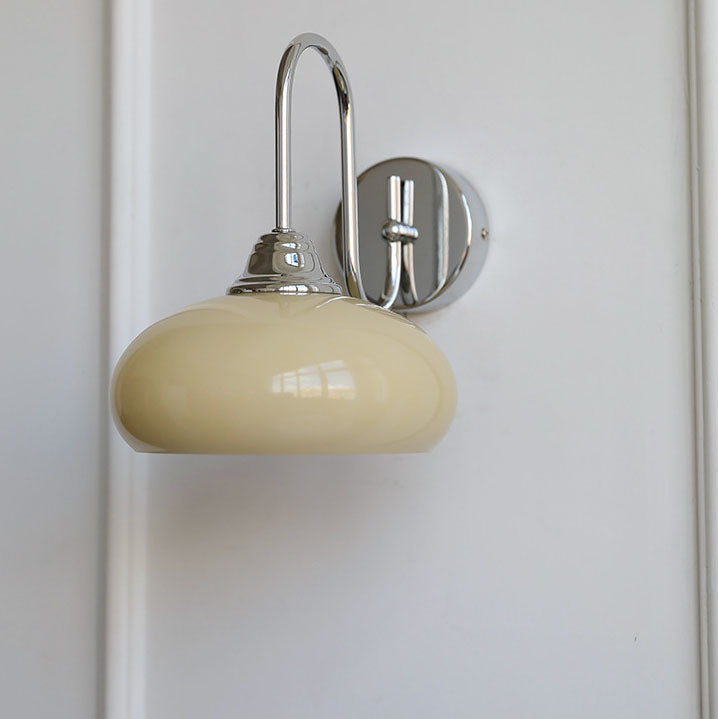 Nordic Round Dome Iron Glass 1-Light Wall Sconce Lamp