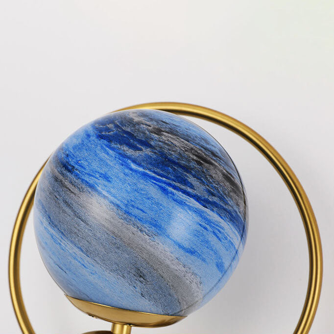 Creative Circle Planet Glass Iron 1-Light Wall Sconce Lamp