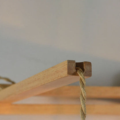 Rope Solid Wood Lantern Cage 1-Light Wall Sconce Lamp