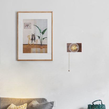 Traditional Rectangle Iron Wood 1-Light Wall Sconce Lamp