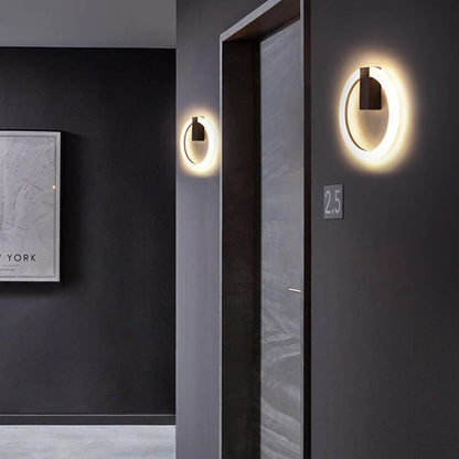 Minimalist Round Iron Aluminum PVC LED Wall Sconce Lamp