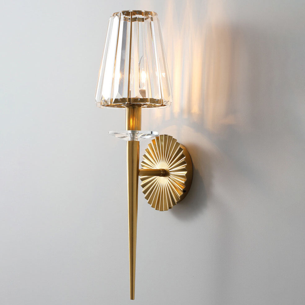 European Light Hardware Glass 1-Light Wall Sconce Lamp
