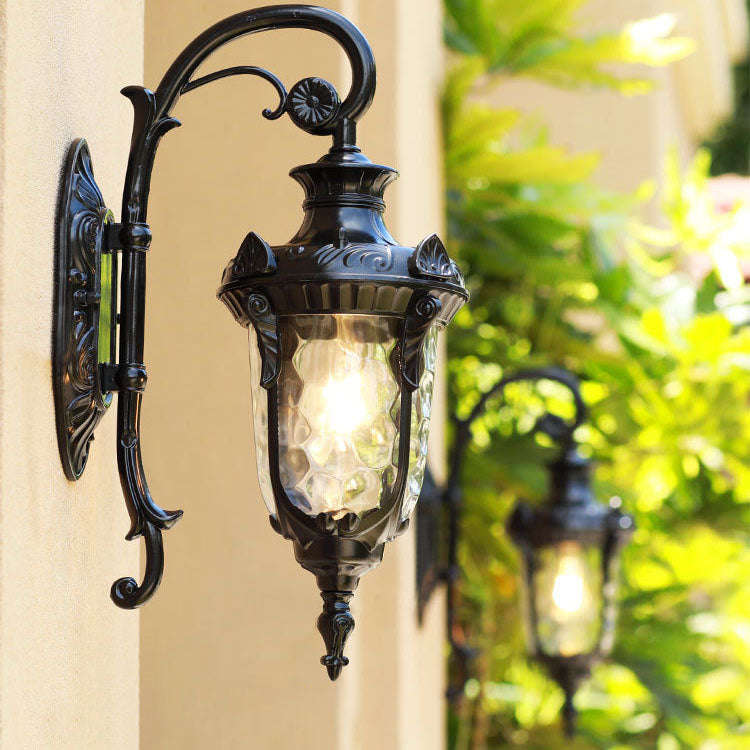 Cylinder Aluminum Glass 1-Light Outdoor Wall Sconce Lamp