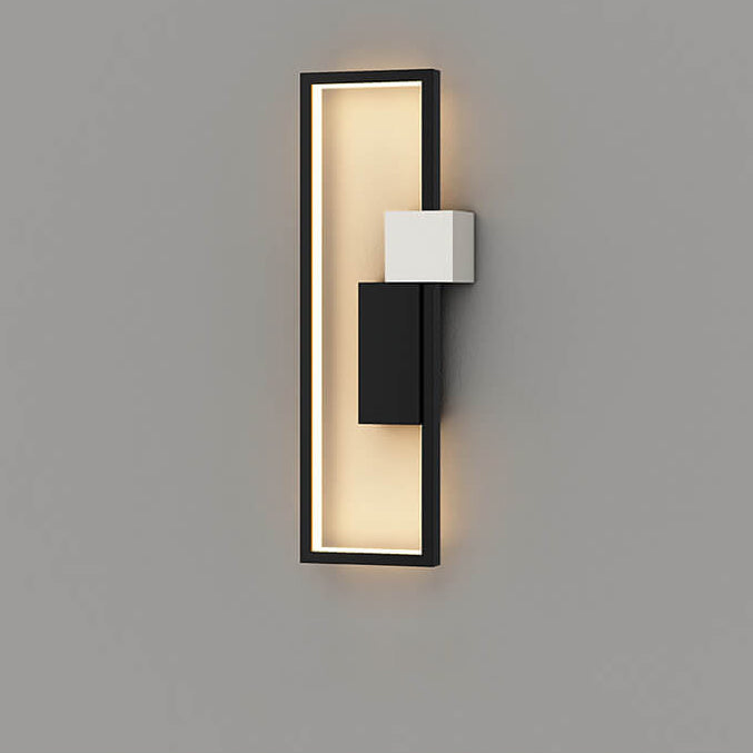 Minimalist Square Frame Iron Silicone LED Wall Sconce Lamp