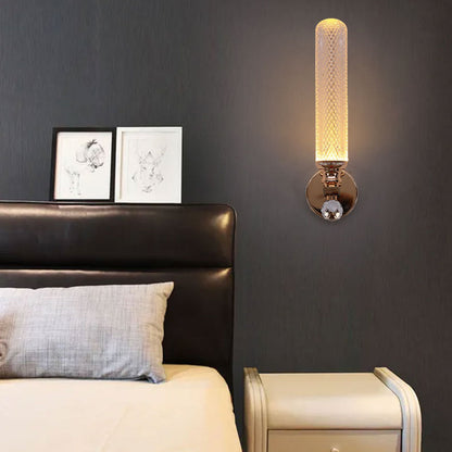 Cylindrical Hardware Acrylic 1-Light Wall Sconce Lamp