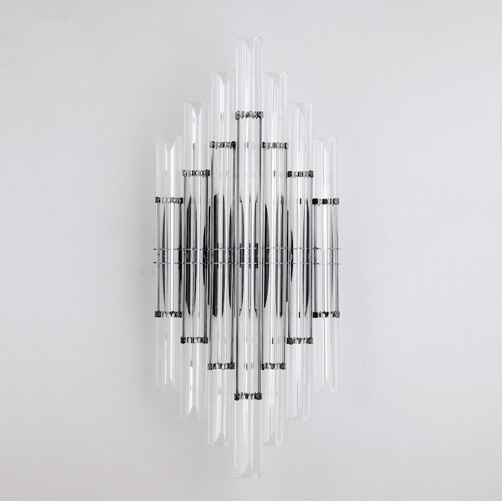 Crystal Column Rechargeable 2-Light Wall Sconce Lamp