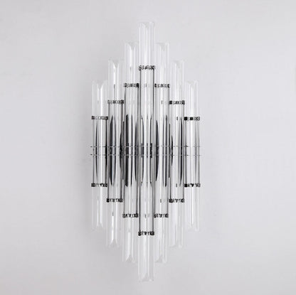 Crystal Column Rechargeable 2-Light Wall Sconce Lamp