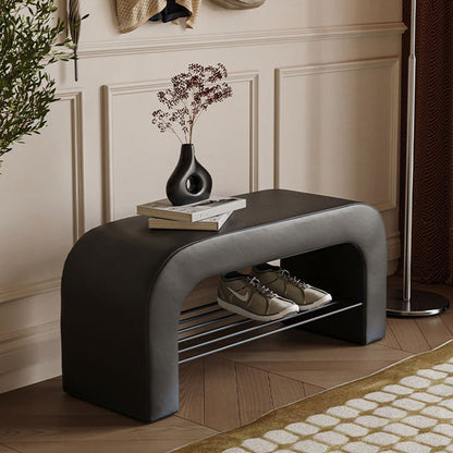 Modern Fabric Iron Bench