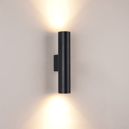 Simple Aluminum Cylindrical 2-Light LED Wall Sconce