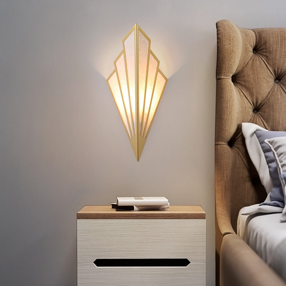 Creative Scalloped Iron Linen 1-Light Wall Sconce Lamp