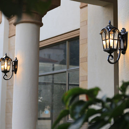 Waterproof Glass Cylinder Ripple 1-Light Wall Sconce Lamp