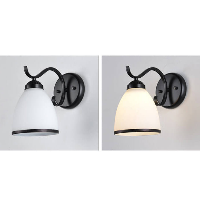 Retro Rustic Iron Glass 1-Light Wall Sconce Lamp