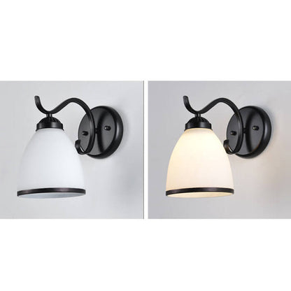 Retro Rustic Iron Glass 1-Light Wall Sconce Lamp