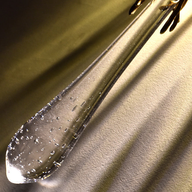 Square Teardrop Copper Crystal 1-Light Wall Sconce Lamp