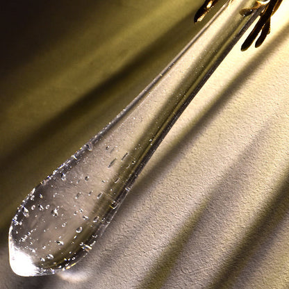 Square Teardrop Copper Crystal 1-Light Wall Sconce Lamp