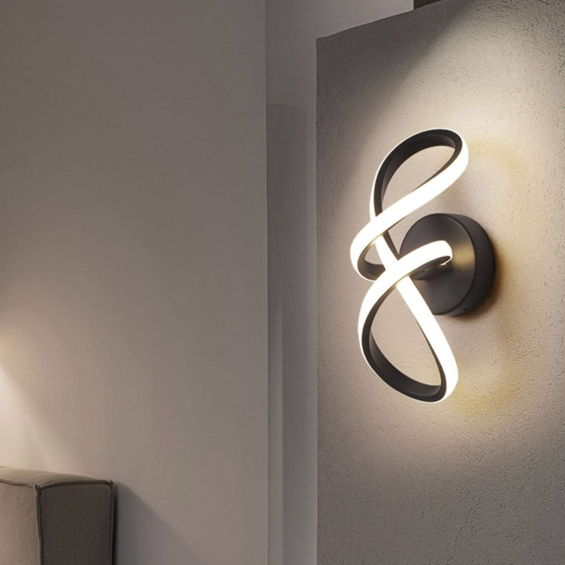 Nordic Twisted Line Shape Aluminum LED Wall Sconce Lamp