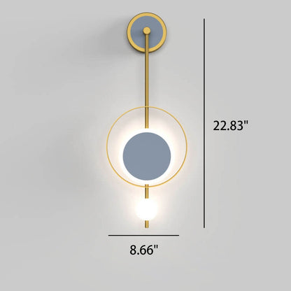 Iron Circle Straight Arm LED Light Wall Sconce Lamp