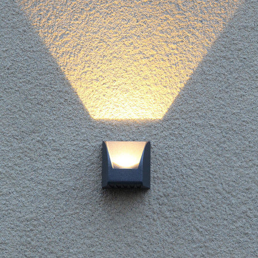 Outdoor Square Up and Down Glow LED Wall Sconce Lamp