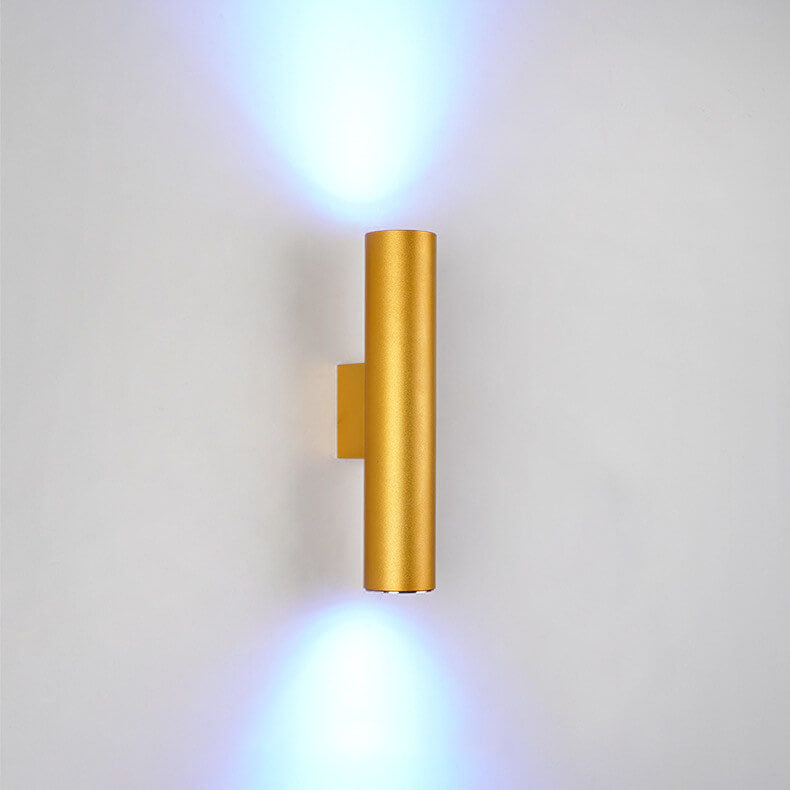 Simple Aluminum Cylindrical 2-Light LED Wall Sconce