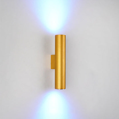 Simple Aluminum Cylindrical 2-Light LED Wall Sconce