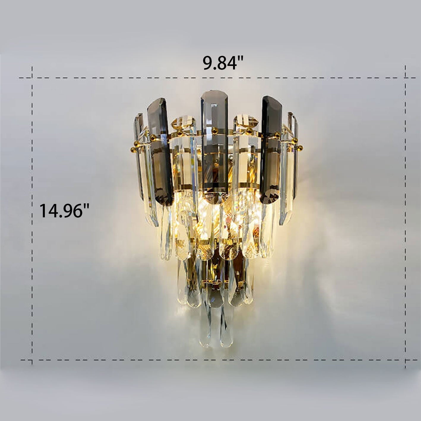 Luxury Crystal Multi-Layer Column 1-Light Wall Sconce Lamp