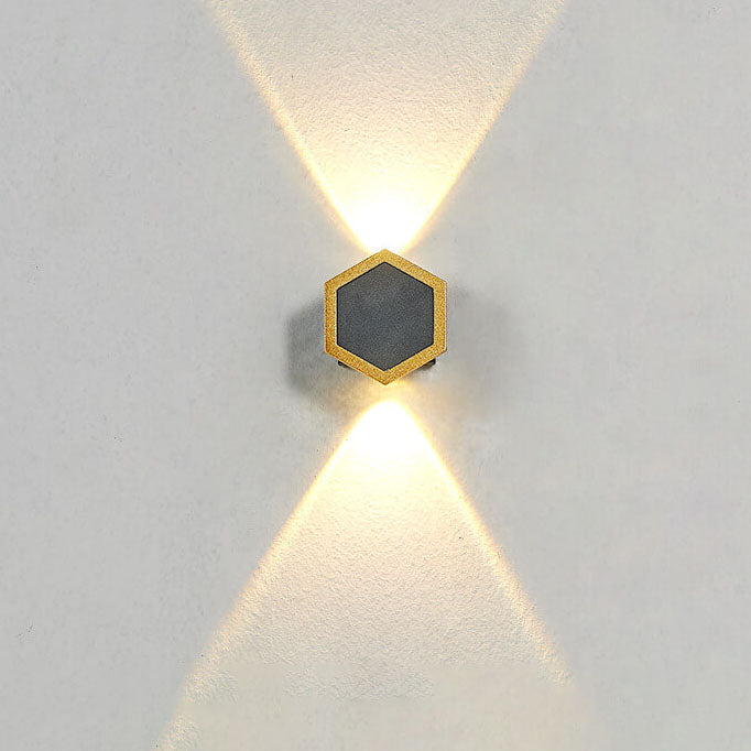 Outdoor Combination Black Gold LED Wall Sconce Lamp
