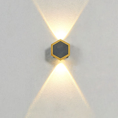 Outdoor Combination Black Gold LED Wall Sconce Lamp