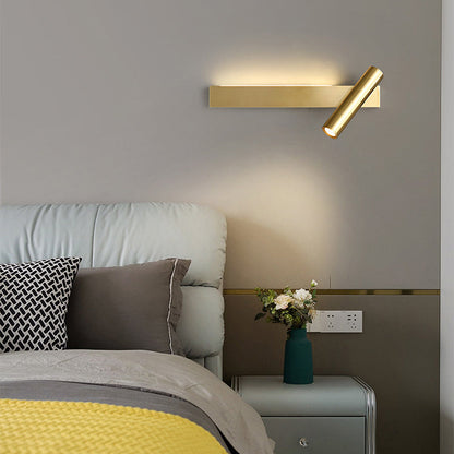 Luxury Rectangle Cylinder Full Copper LED Wall Sconce Lamp