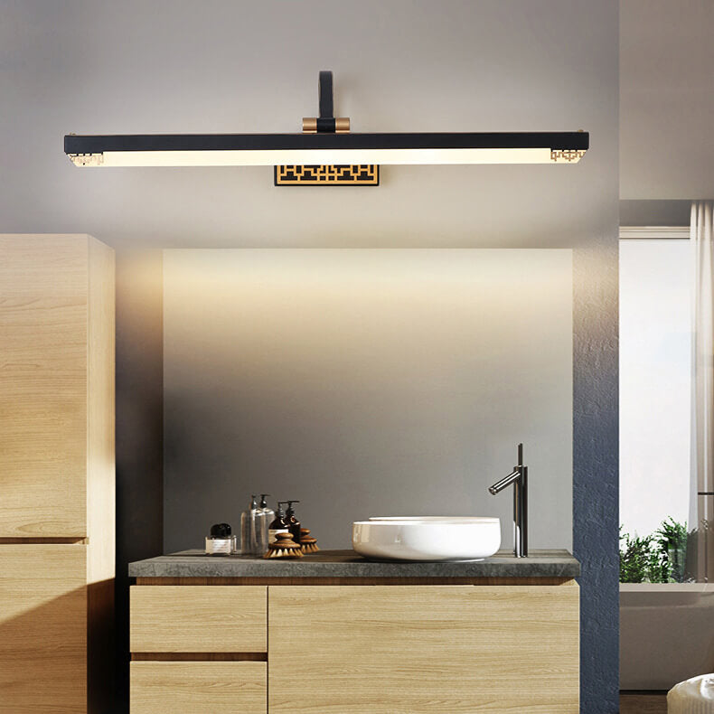 Chinese Iron Bar Rotating LED Mirror Front Wall Sconce Lamp