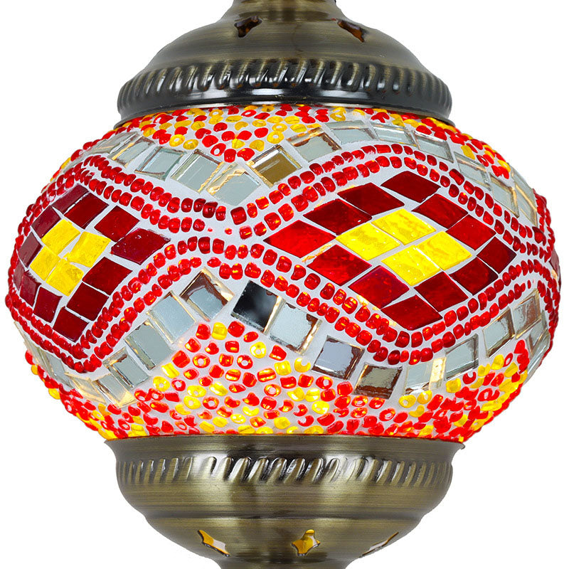 Retro Iron Glass Mosaic Globe 1-Light Wall Sconce Lamp