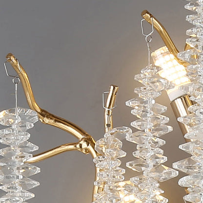 Light Luxury Tree Branch Crystal 3-Light Wall Sconce Lamp