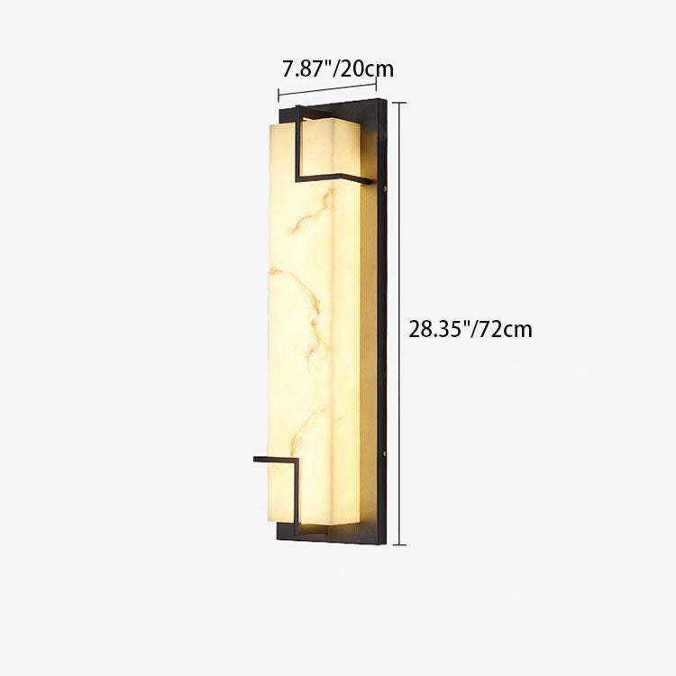 Rectangular Stainless Steel Resin LED Wall Sconce Lamp