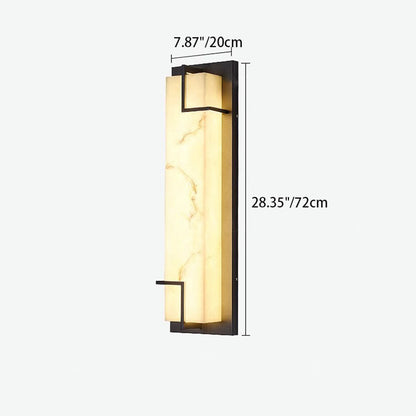 Rectangular Stainless Steel Resin LED Wall Sconce Lamp