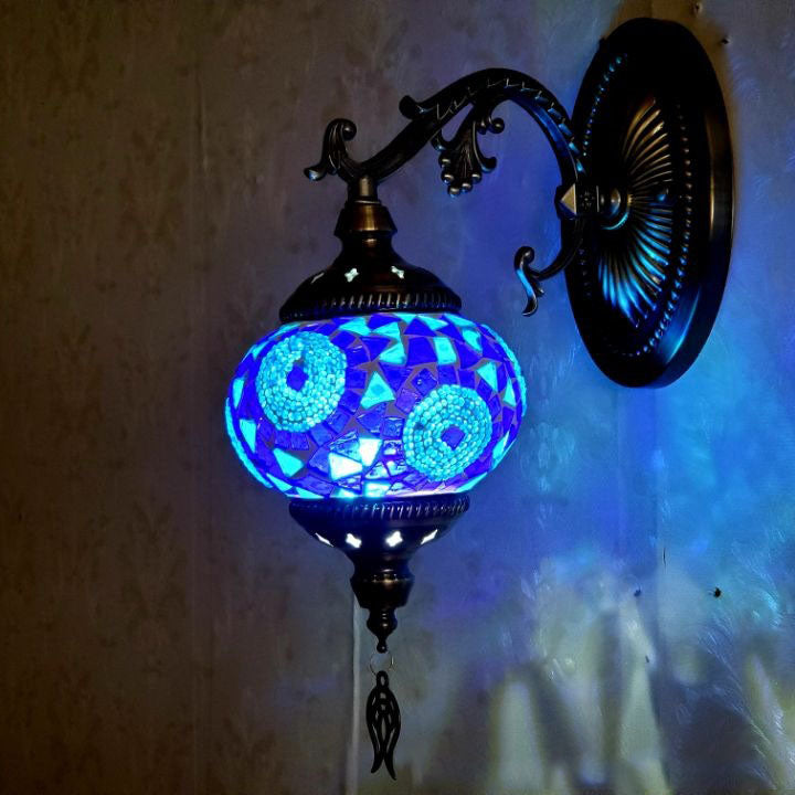 European Exotic Cracked Glass 1-Light Wall Sconce Lamp