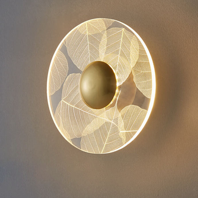 Light Pattern Round Iron Acrylic LED Wall Sconce Lamp