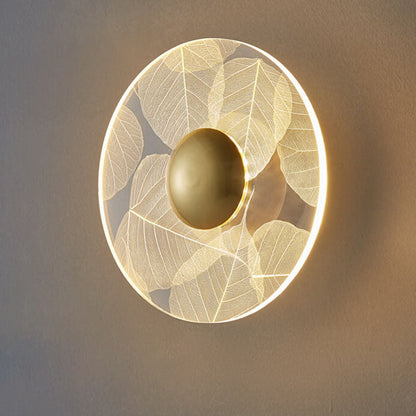 Light Pattern Round Iron Acrylic LED Wall Sconce Lamp