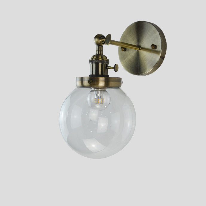 Modern Minimalist Iron Glass Orb 1-Light Wall Sconce Lamp