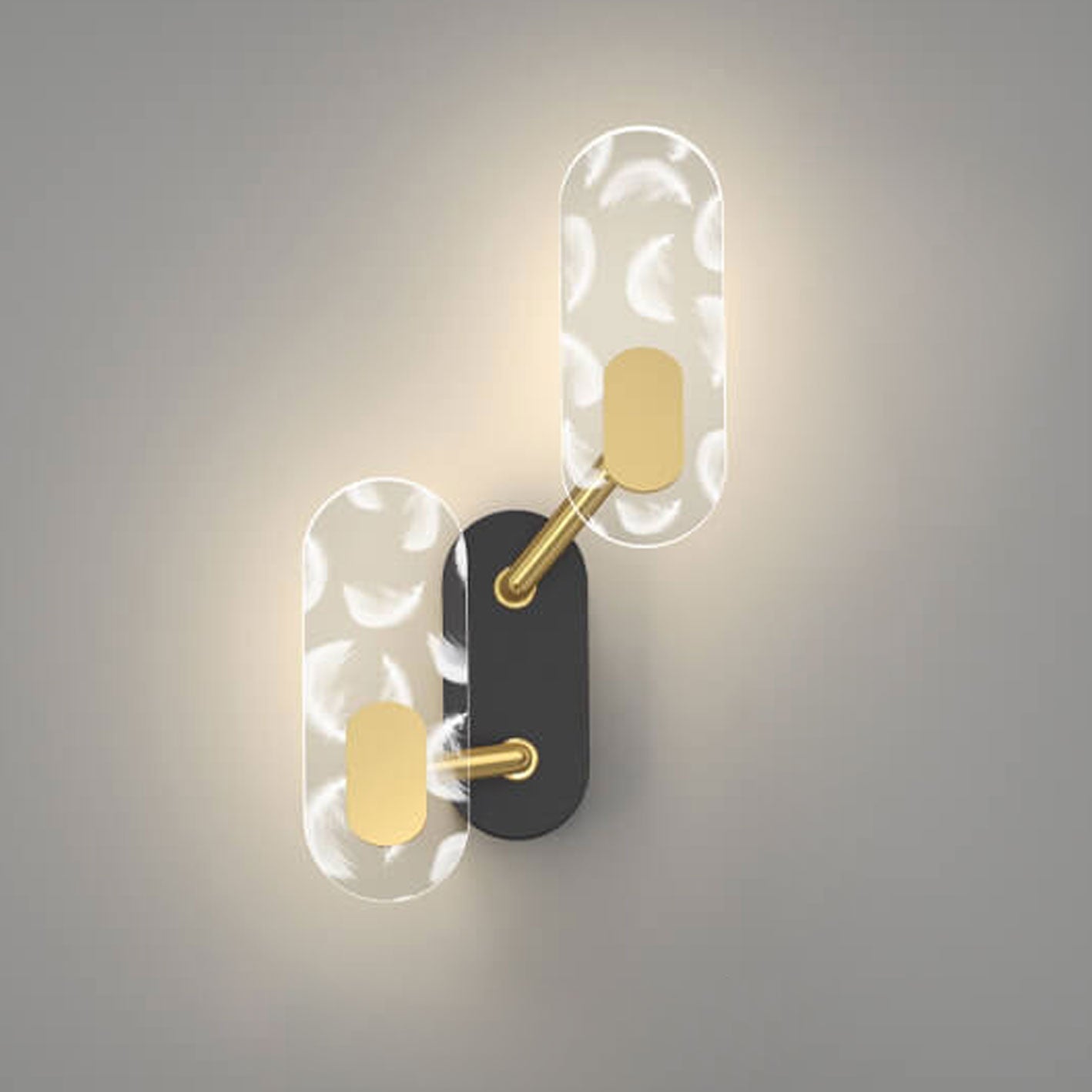 Creative Acrylic Ring Black Gold LED Wall Sconce Lamp