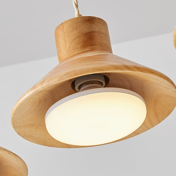 Japanese Round Wood Copper Glass 1-Light Wall Sconce Lamp